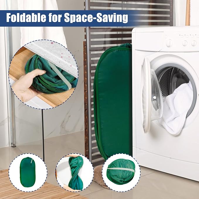 2 Pack Collapsible Laundry Baskets, Upgrade Pop Up Laundry Hamper - Image 3