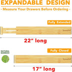 SpaceAid 4 Pack Bamboo Drawer Dividers - Image 3
