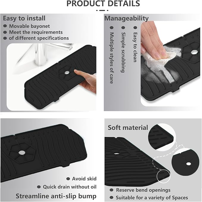 Kitchen Sink Splash Guard 29.7 X 5.7 In, Large Size Kitchen Sink Splash Guard - Image 4