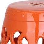 Safavieh Castle Gardens Collection Imperial Vine Antique White Glazed Ceramic Garden Stool - Image 5