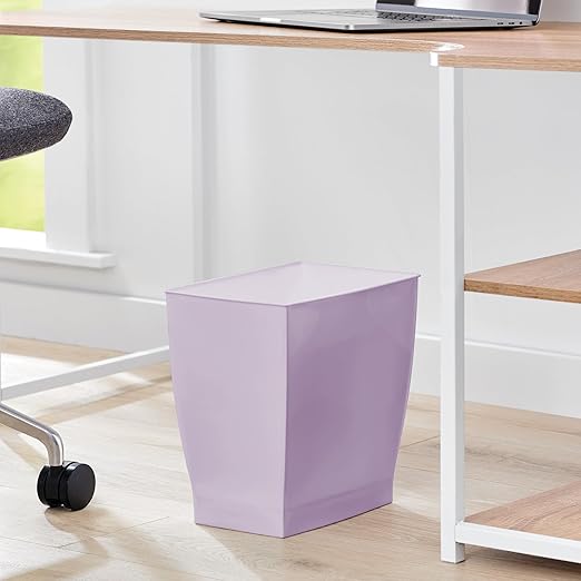 iDesign Small Plastic Bathroom Trash Can, Slim Rectangle Garbage Bin - Image 5
