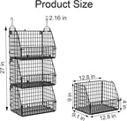 Stackable Wire Storage Baskets for Kitchen Closet Pantry, Hanging Closet - Image 7