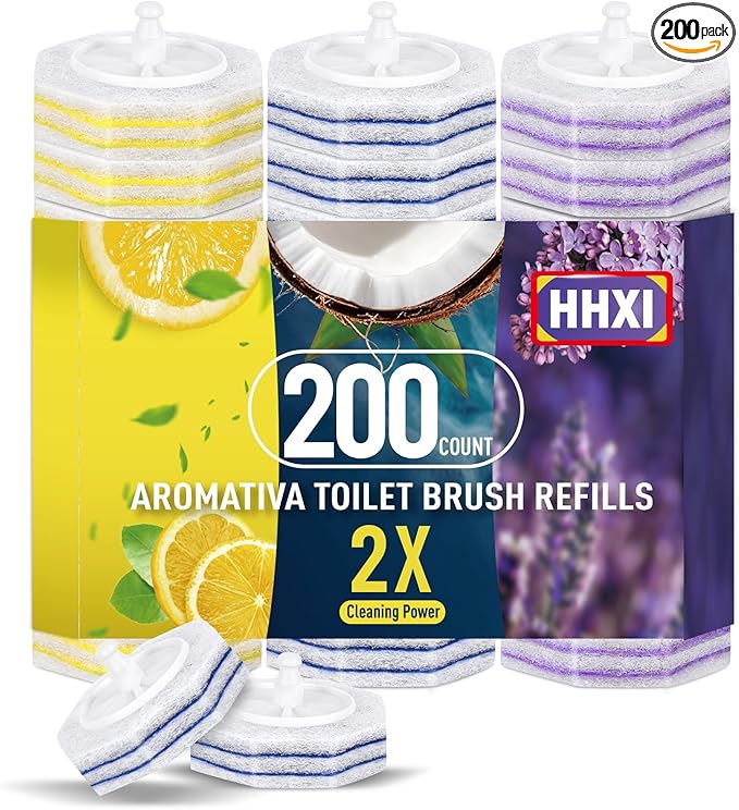 200Ct Aromative Toilet Brush Refills, Toilet Bowl Cleaner Refills, Double-Layer by Unknown