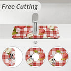 Kitchen Sink Splash Guard，Apple-on a checkered Faucet Mat Sink Gadgets-Super - Image 5