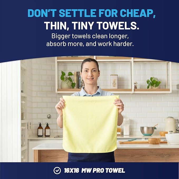 MW PRO Microfiber Cleaning Cloths Yellow - Image 3