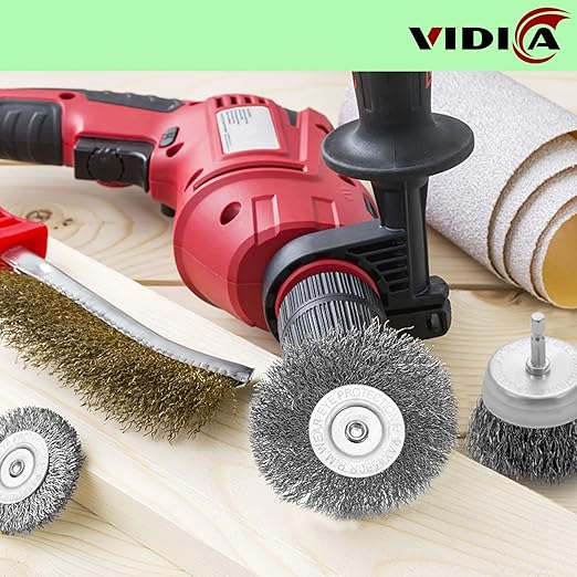 Wire Brush Set 20 Pcs, 1/4 Inch Hex Shank Wheel - Image 7