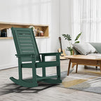GREENVINES Outdoor Rocking Chairs | Set of 2 | Porch Rocker | HDPE Plastic | Forest | Oversized Rockers | High Back | Big & Tall | Ladder Back | for Patio Outside Backyard Balcony Garden - Image 2