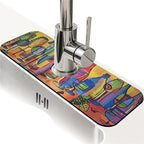 Kitchen Sink Splash Guard，Colored glass bottles Faucet Mat Sink Gadgets-Super by ZHUZHISHAN