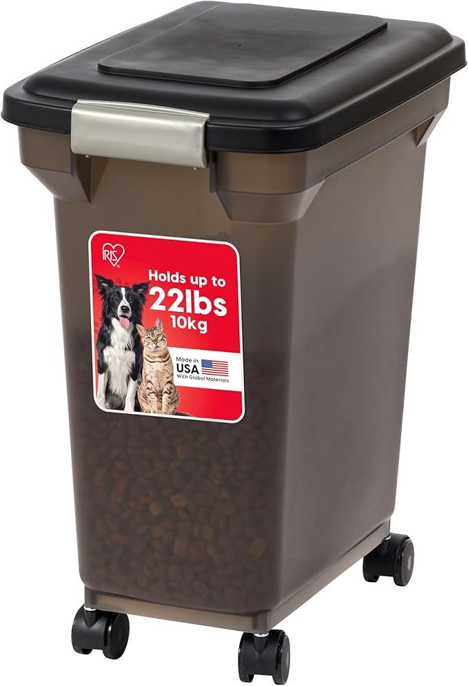 IRIS USA Airtight Dog Food Storage Container, WeatherPro, Removable Wheels by IRISUSA