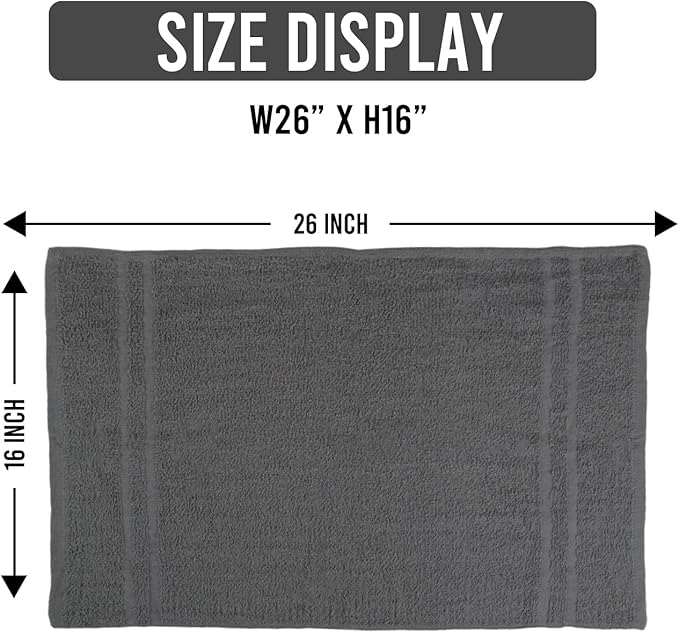 24 Pack Dark Grey Hand Towel 100% Cotton Spa Towel – 16x27 inches Highly - Image 2
