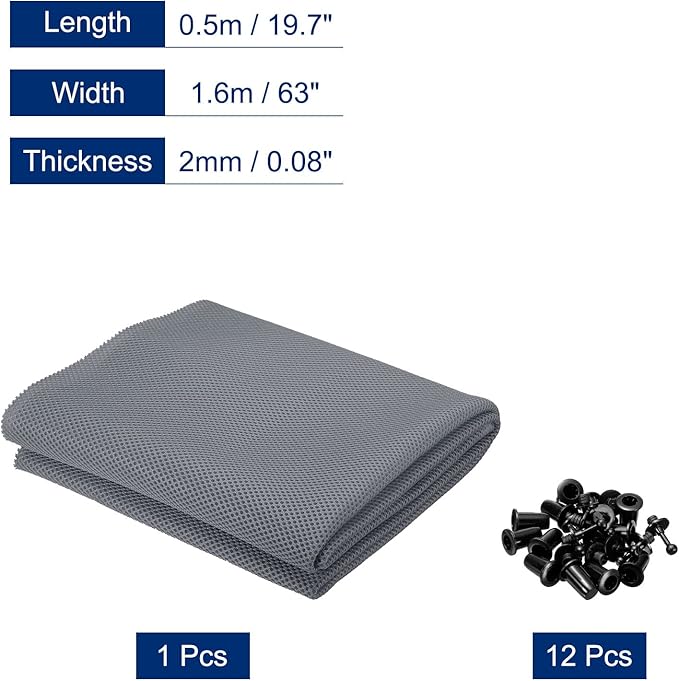 MECCANIXITY Speaker Grill Cloth 20 x 63 Inch Stereo Mesh Fabric Protective - Image 2