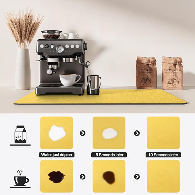 Dish Drying Mat for Kitchen Counter | Coffee Bar Mat for Countertops | Heat - Image 4