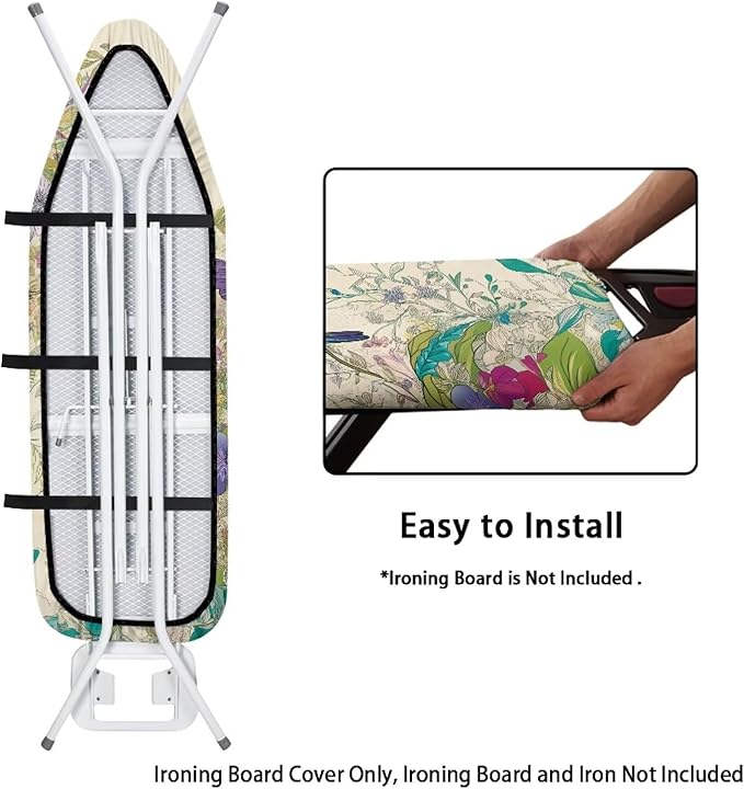 Sprowallow Hummingbird Flowers Ironing Board Cover Stain Resistant Standard - Image 4