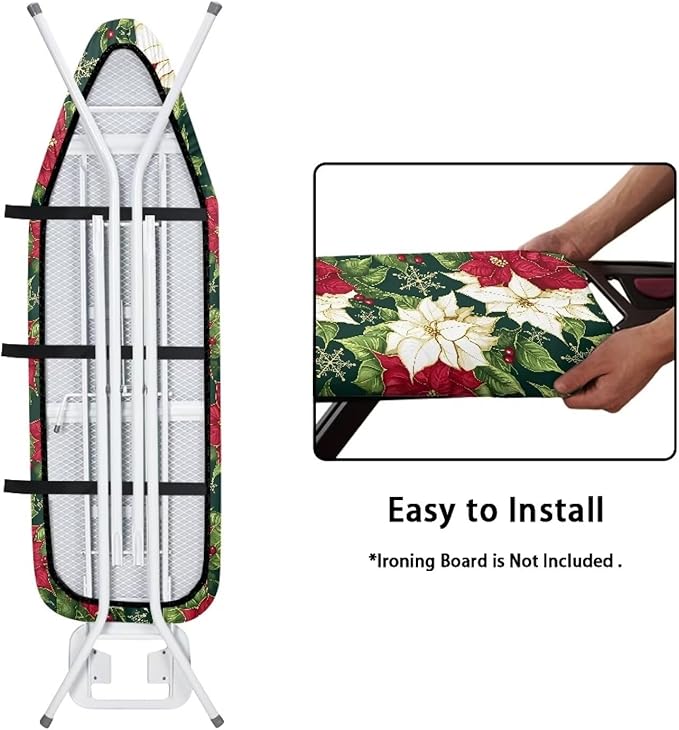 Christmas Floral 54 x 15 Ironing Board Cover Standard Full Size Elastic Edge - Image 4