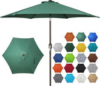 Blissun 7.5 ft Patio Umbrella, Yard Umbrella, Outdoor Market Umbrella with Push Button Tilt Crank, Seaglass by Blissun
