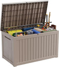 ROJIK Outdoor Storage Housing Deck Box - Waterproof Patio Furniture, Garden Tools, Cushions, Pool Accessories Storage Bench with Lockable Lid and Side Handles (Grey, 275 Gal) by ROJIK