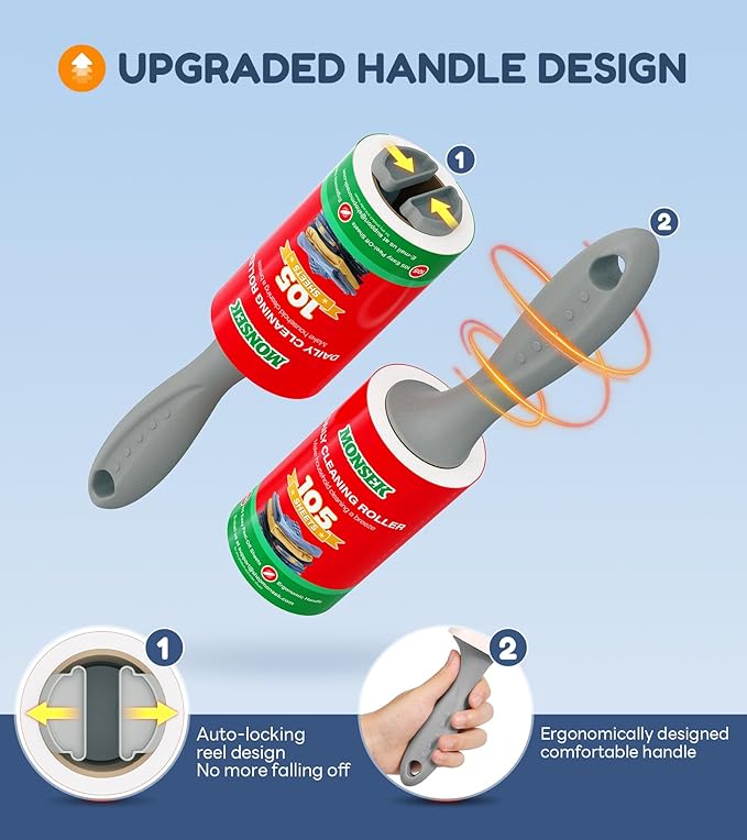 4X Extra Sticky Lint Roller for Pet Hair, Lint Rollers 315 Sheets Mega Value Set - Image 3
