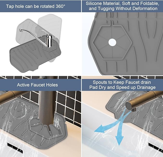 Sink Drain Mat - Unilateral Faucet Guard - Image 4