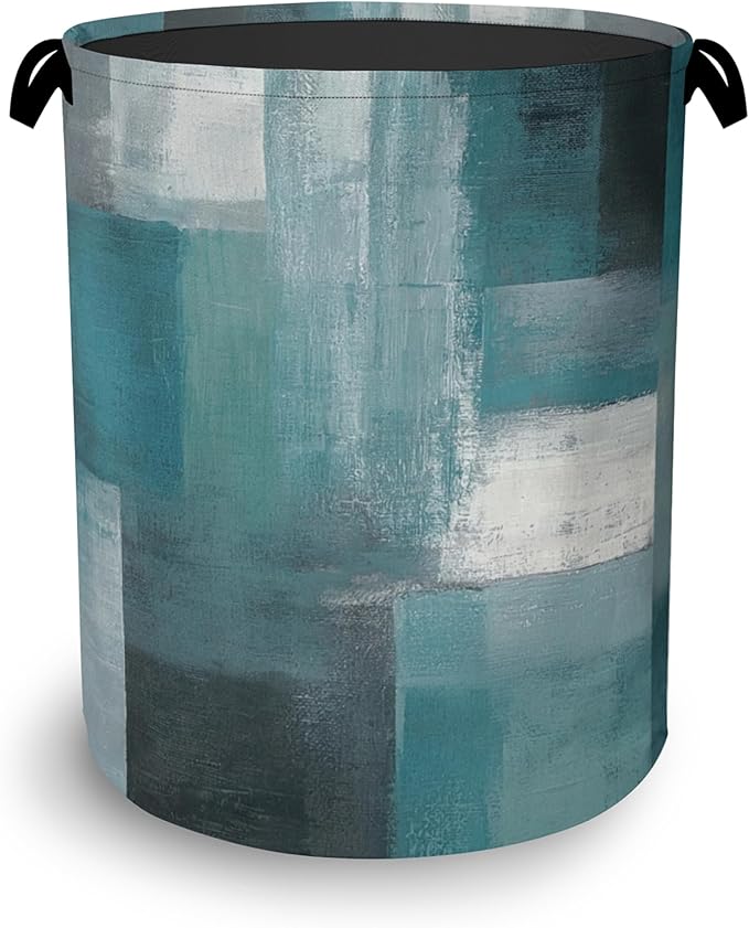 Blue Gray Modern Laundry Basket, Art Foldable by Unknown