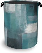 Blue Gray Modern Laundry Basket, Art Foldable by Unknown