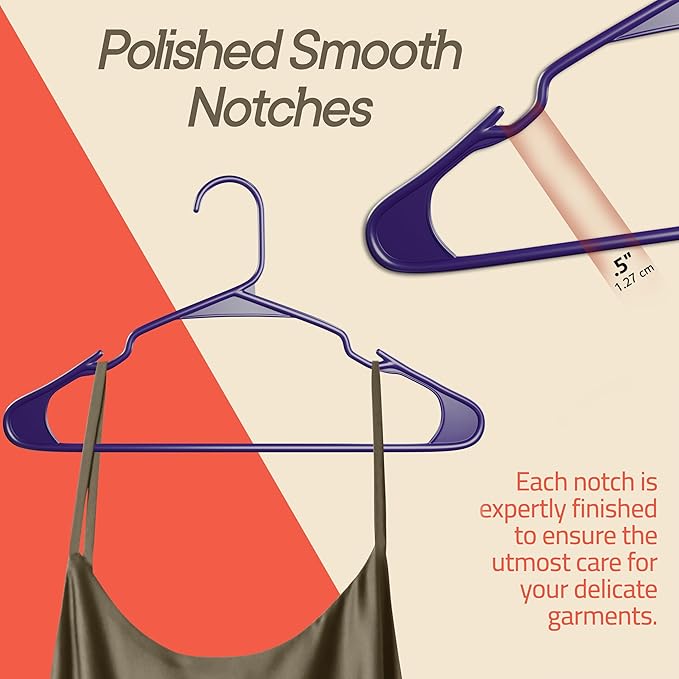 Purple Plastic Hangers 150 Pack– Heavy-Duty Plastic Hangers Slim and - Image 6