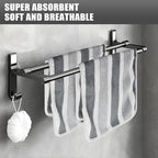 KinHwa Microfiber Hand Towels for Bathroom Soft and Absorbent Face Towels Grey - Image 3