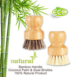 Bamboo Brush Dish Scrubber Clean Pan and Vegetable, Natural Bristles Palm Pot - Image 7