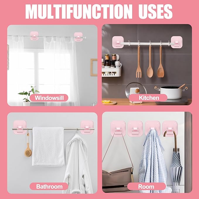 Adhesive Curtain Rods No Drilling Holder, No Drill Curtain Rod Brackets - Image 5