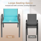 TLSUNNY Patio Chairs, Stackable Textilene Outdoor Dining Furniture for All Weather, with 17.7″ Wide Seat & Metal Frame, for Garden, Backyard, Deck, Restaurant, Poolside (8, Turquoise Blue, 26.4″) - Image 7
