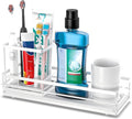 White Toothbrush Holders for Bathrooms, 4 Slots Tooth Brushing Organizer by MOFOROCO