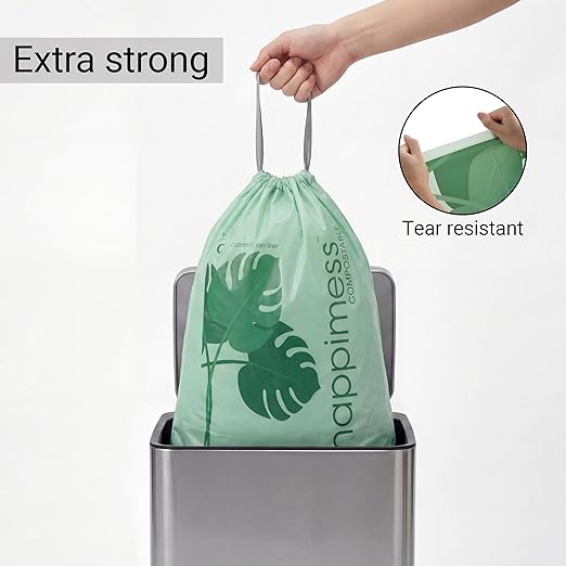 happimess 13.2 Gallon Drawstring Trash Bags, Compostable, Bio-Based - Image 5