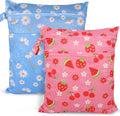 2pcs Travel Waterproof Laundry Bag, Cloth Diaper Wet Dry Bags by SANFERGE