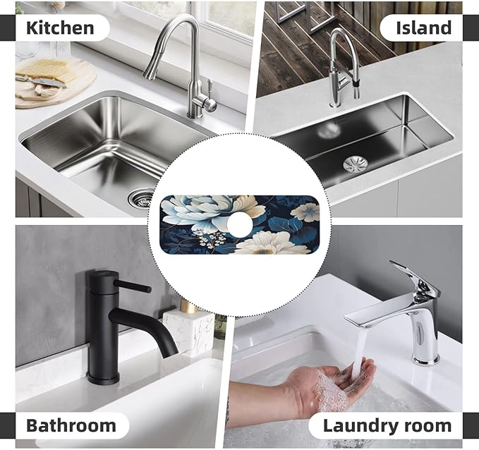 Unique Flower Pattern Kitchen sink faucet pad, strong water absorption - Image 8