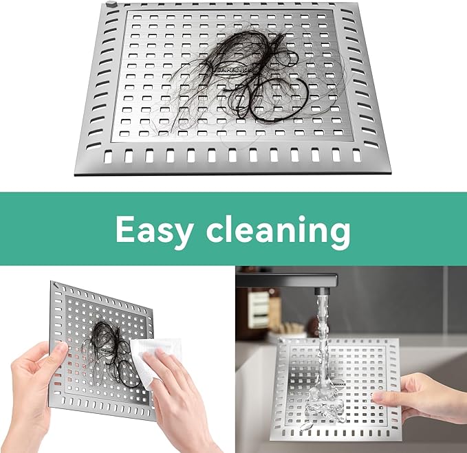 Drain Hair Catcher for Bathroom Sink, 4.8" Stainless Steel and Silicone Shower - Image 5