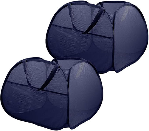 2 Pack Collapsible Foldable Laundry Baskets, 90L Large Durable Mesh Pop Up by Bemkoo