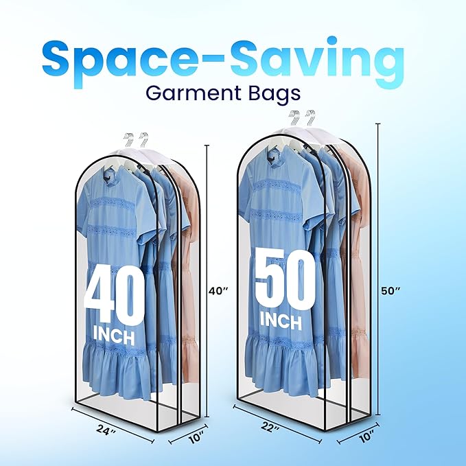 Clear Garment Bags for Clothes Storage - Image 2