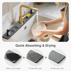 30" x 4" Stone Faucet Mat for Kitchen Sink, Quick Drying Diatomite Sink Tray - Image 3