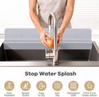 Sink Splash Guard with Suction Cups, Silicone Water Guard - Image 2