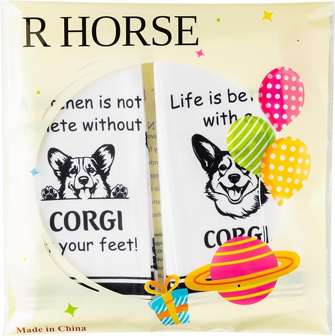 R HORSE Corgi Kitchen Dish Towel Set- 5Pcs Cute Corgi Cleaning Dishcloth Animal - Image 6