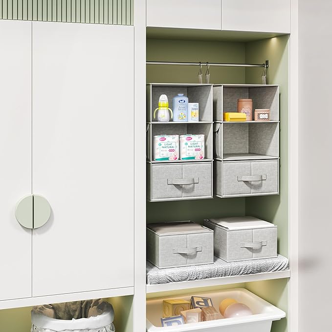 Vailando 3-Shelf Hanging Closet Organizer, Baby Clothes Storage and Organization - Image 6