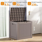32 Gallon Outdoor Storage Box, Large Resin Deck Box for Patio Cushions, Garden Tools, Pool Accessories, Waterproof and Lockable Design, Storage Bench for Backyard & Deck(Gray) - Image 2