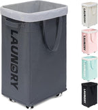 Goodpick Laundry Basket with Wheels, Laundry Hamper with Removable Wash Bag by Goodpick
