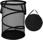 BATTOO Black X-Large Collapsible Laundry Basket Foldable Mesh Pop Up Hamper by BATTOO