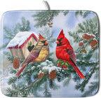 Winter Red Cardinal Bird Dish Drying Mat by Sweetshow