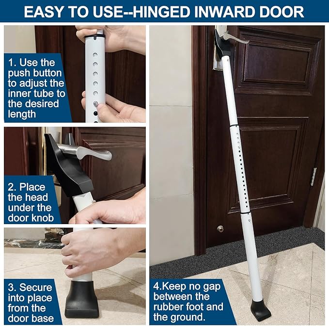 Rerishom Door Security Bar, Door Stoppers Security bar, Heavy Duty Door Lock - Image 6