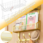 Over The Door Hooks Organizer, Coat Rack Over The Door Storage Hanger Towel Rack - Image 6