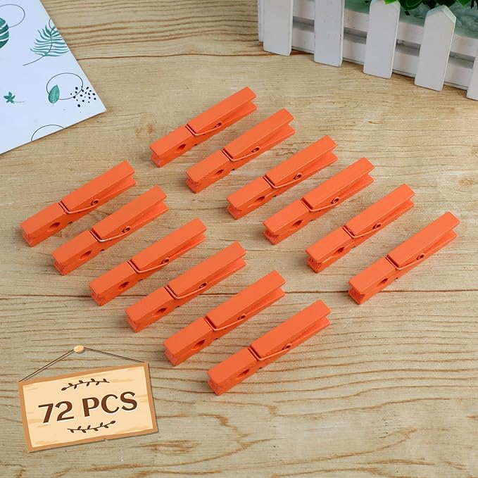 Phinus 72 Pcs Wooden Clothes Pins, 2.9 Inch Clothes Pins - Image 5