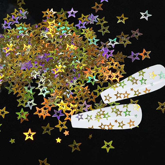 12 Colors Star Nail Art Glitter Sequins, 3D Five-Pointed Star Nail Flakes - Image 3