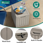 YITAHOME 31 Gallon Outdoor Storage Box, Resin Deck Box and Waterproof Package Delivery Box for Gardening Tools, Pool Supplies, Patio Furniture, Lockable, Taupe - Image 2