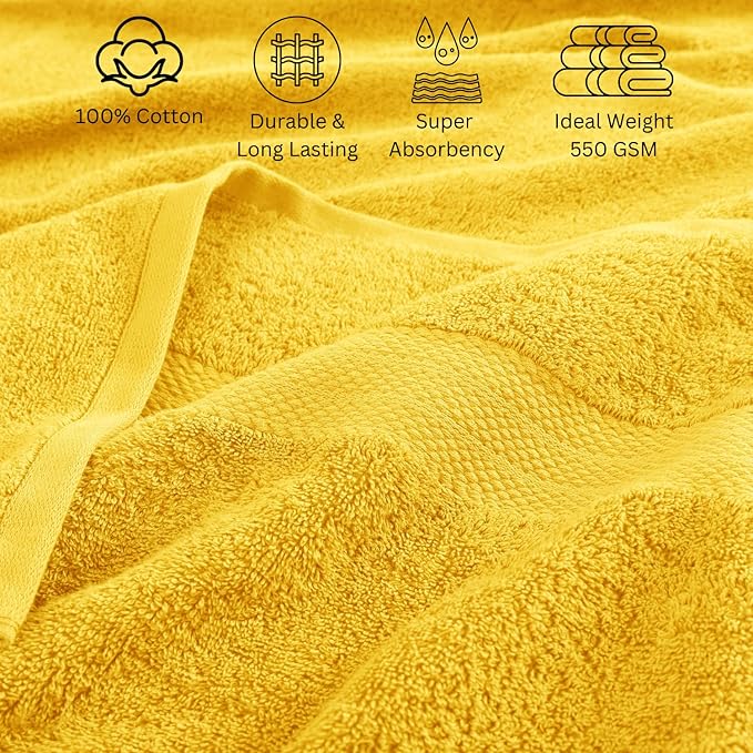 LANE LINEN 100% Cotton Bath Towels Set - Image 4